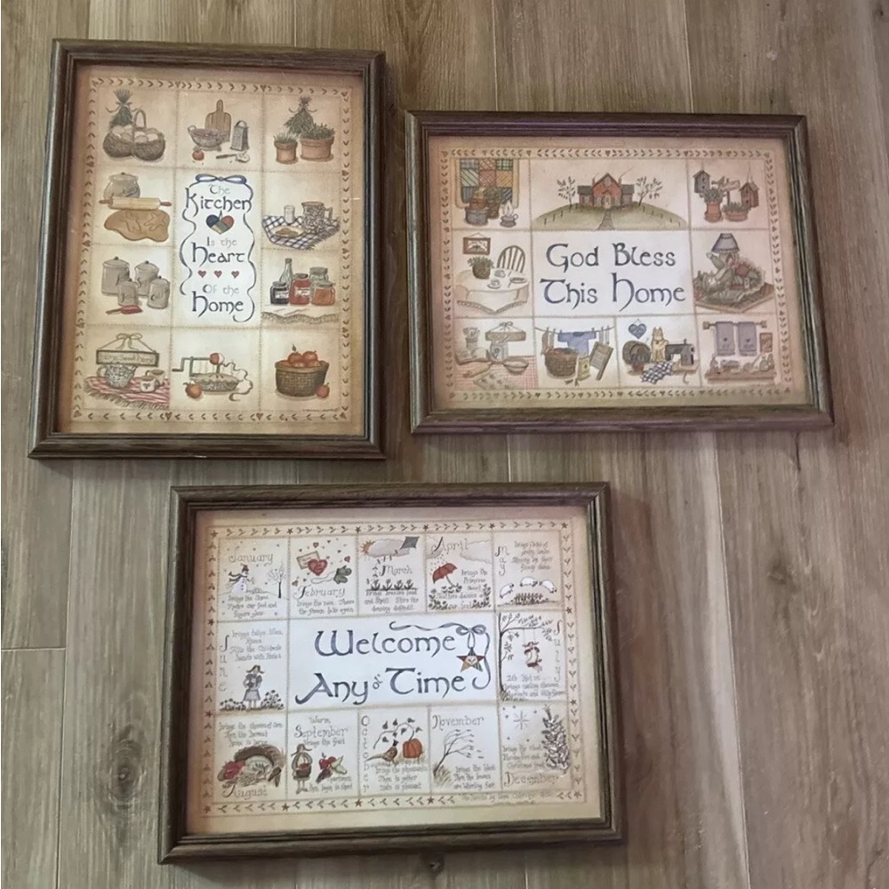 Wall Mounted Pictures  County Home  Decor Cottagecore Bless This House